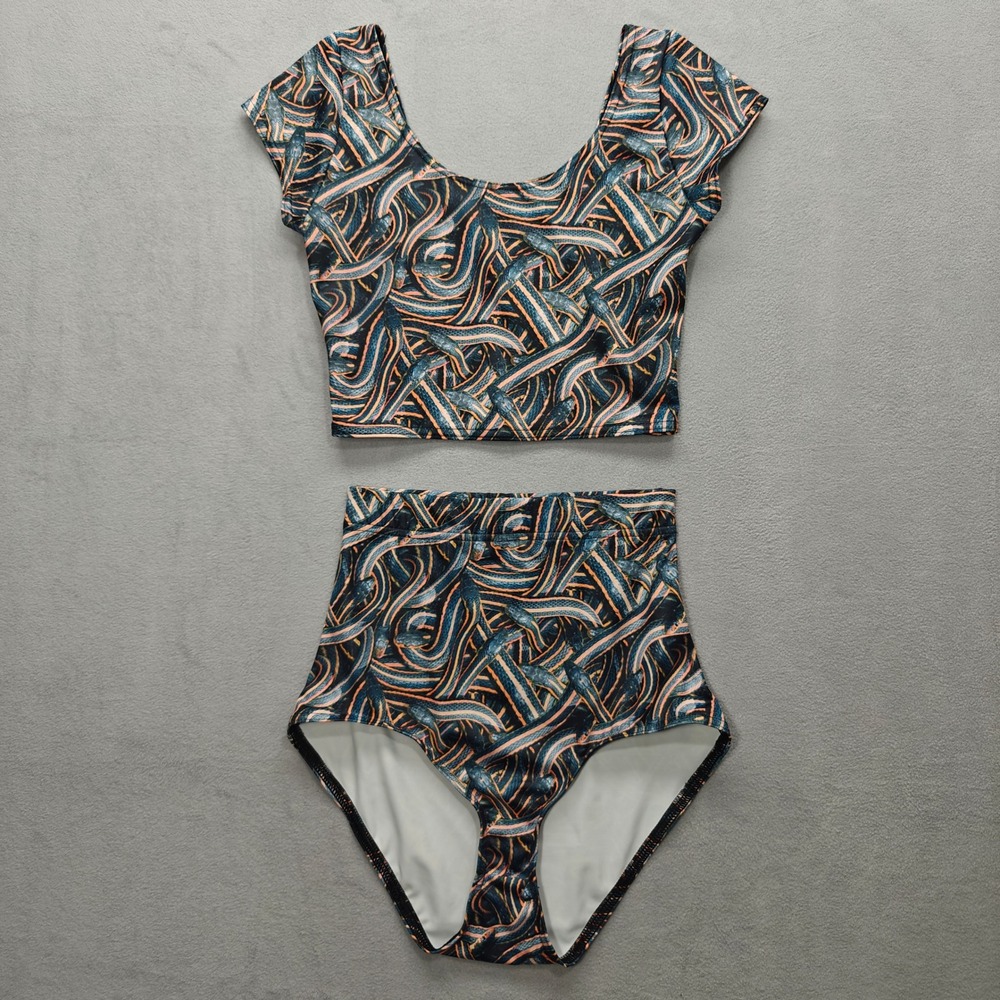 BlackMilk Garter Snake 2 Piece Bikini Set Womens XS Rave‎ Festival Emo Grunge